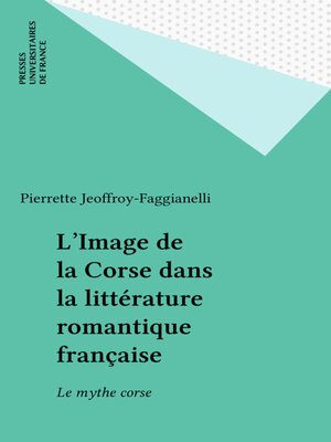 cover image of L'Image de la Corse dans la littérature romantique française